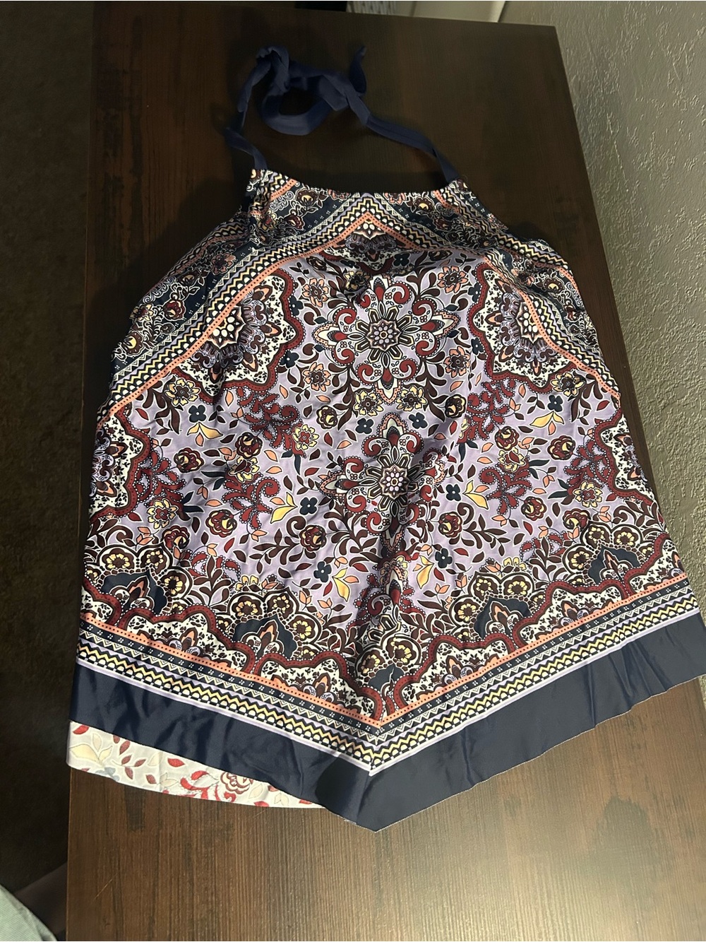 Target Halter Bikini Top with Navy, Lavender & Maroon Paisley Print